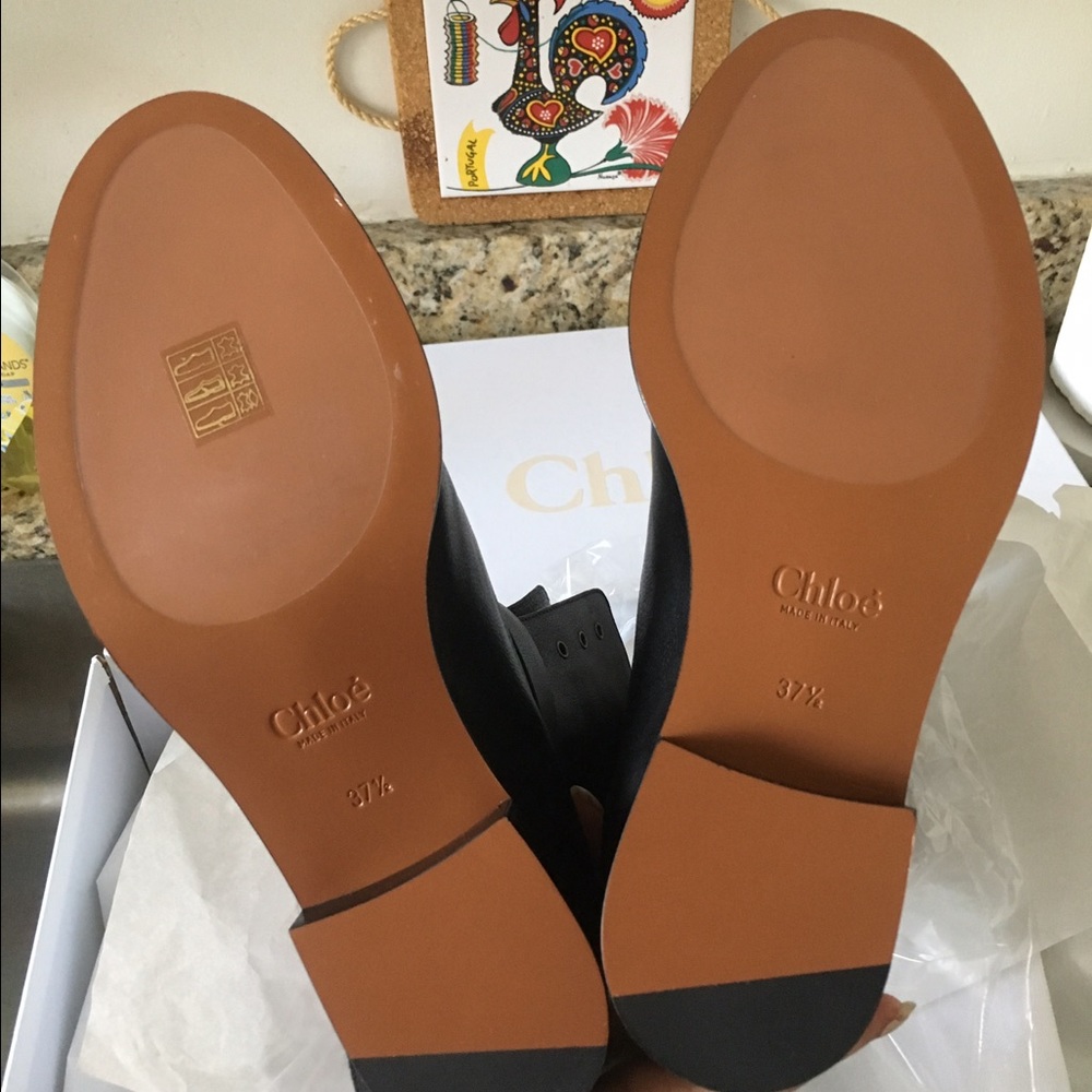 Sold - Chloe Leather Biker Boots - Picture 4 of 4